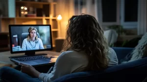 mujer recibiendo terapia psicologica